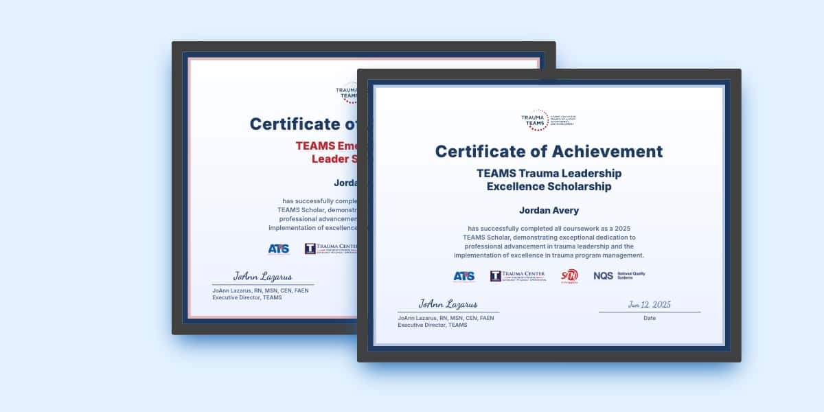 Trauma TEAMS Scholarship program for TPMs from NQS, ATS, TCAA & STN