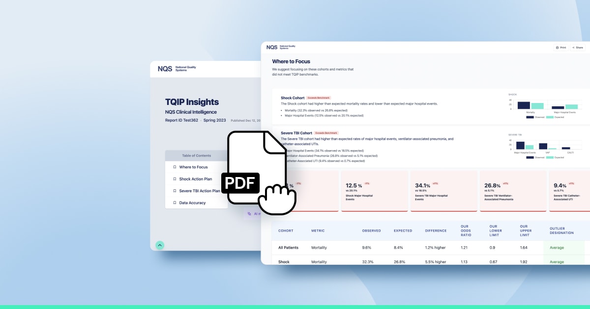 AI turns your TQIP report into action plans