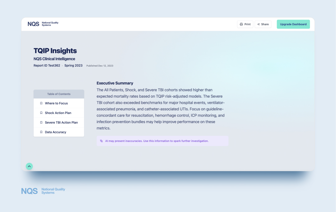 NQS AI Insights tool.